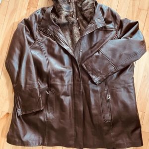 EUC Danier leather jacket with removeable faux fur vest.